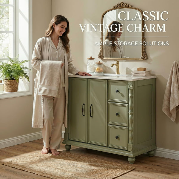 Bathroom Vanity with Sink Combo – Freestanding Floor-Mounted Cabinet