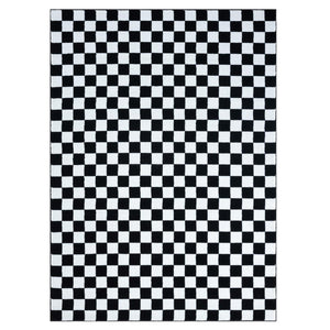 Modern Checkered Black and White Area Rug 5x7