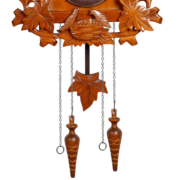 Handcrafted Wood Cuckoo Clock with Bird & Night Sensor