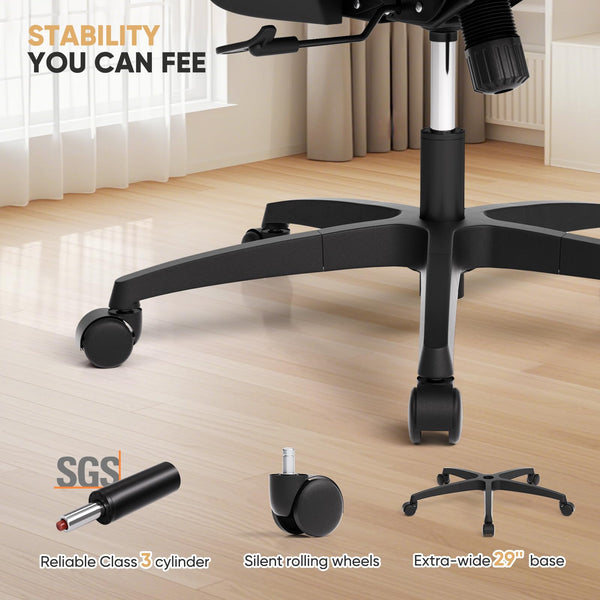 Ergonomic Mesh Office Chair with Lumbar Support & Adjustable Armrests