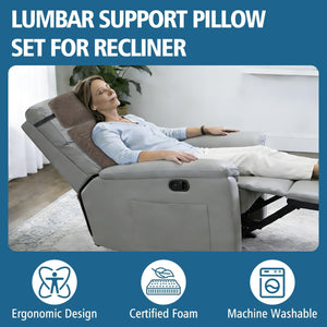 Dual-Layer Lumbar & Headrest Support Pillow Set