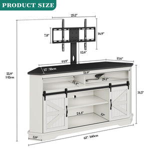 Corner TV Stand with Power Outlet & Storage for 70 Inch TV