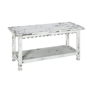 36-Inch Farmhouse Entryway Bench with Storage Shelf
