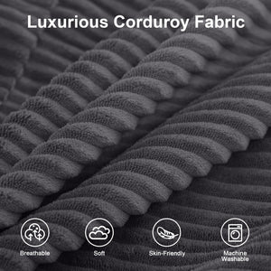 Convertible Futon Sofa Bed with Corduroy Cover & Pillow