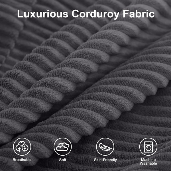 Convertible Futon Sofa Bed with Corduroy Cover & Pillow