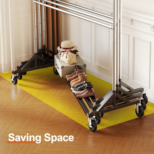 Heavy Duty Z Rack Clothing Rack with Wheels