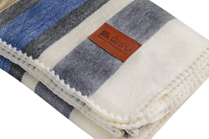 Alpaca Wool Throw Blanket 85" x 65" — Striped, Hypoallergenic