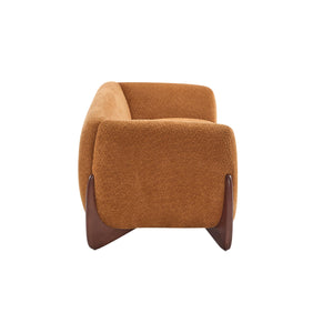 82" Boucle 3-Seater Sofa with Wood Legs