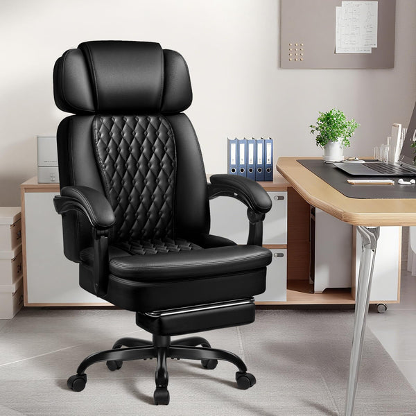Ergonomic High-Back Executive Office Chair with Footrest — 400 lbs Capacity
