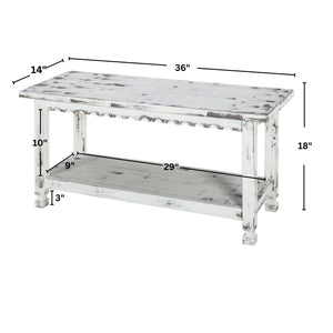 36-Inch Farmhouse Entryway Bench with Storage Shelf
