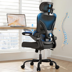 Ergonomic Office Chair 330LBS with Lumbar Support & Flip-Up Armrests