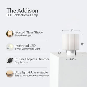 Frosted Glass Mushroom Table Lamp – Chrome