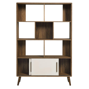8-Shelf Bookcase with Sliding Doors