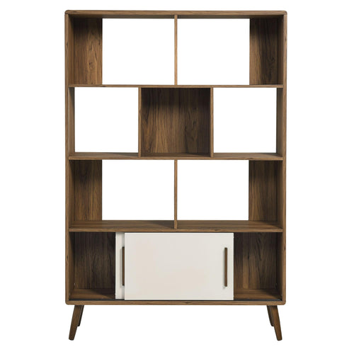 8-Shelf Bookcase with Sliding Doors