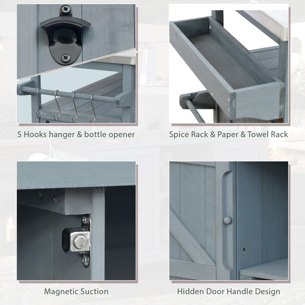 Rolling Outdoor Grill Cart with Storage