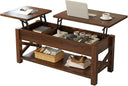 Lift Top Coffee Table with Hidden Storage & Open Shelf