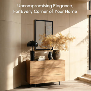 Rectangular Wall Mirror with Brushed Black Aluminum Frame