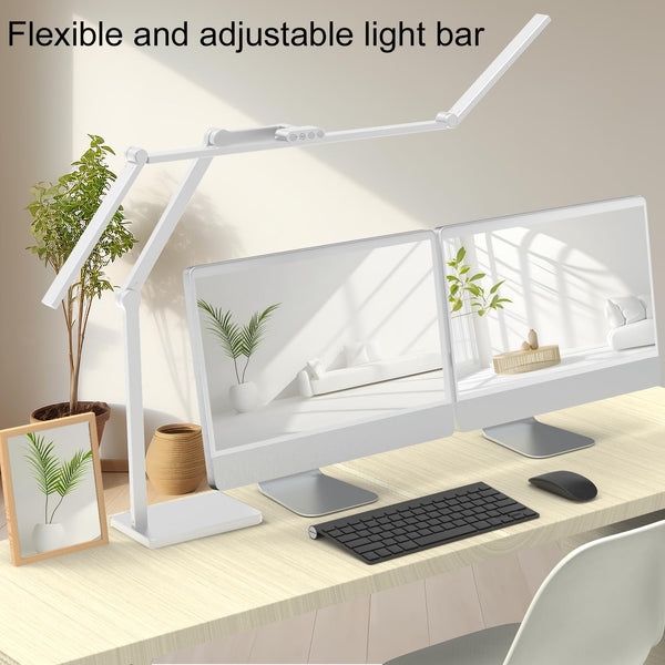 36W Ultra-Wide LED Desk Lamp with Base, Adjustable Swing Arm & Remote