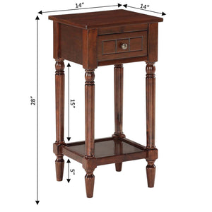 French Country 1-Drawer Accent End Table with Shelf