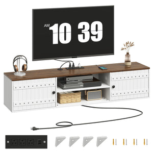 Farmhouse Floating TV Stand with Doors
