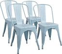 Stackable Metal Dining Chair Set of 4 – Indoor & Outdoor