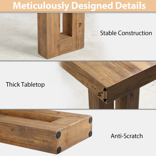 Reclaimed Wood Console Table 59 Inch Farmhouse Entryway Sofa Table