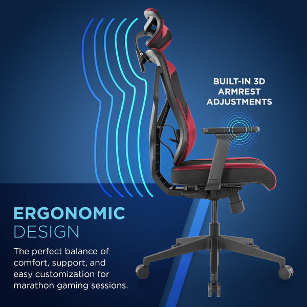 Ergonomic Gaming Chair with Cooling Gel & Lumbar Support