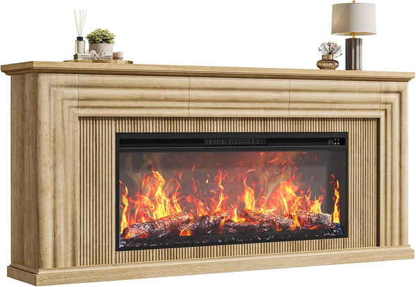 70" Fireplace TV Stand with 42" Electric Fireplace & 3 Drawers