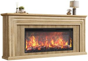 70" Fireplace TV Stand with 42" Electric Fireplace