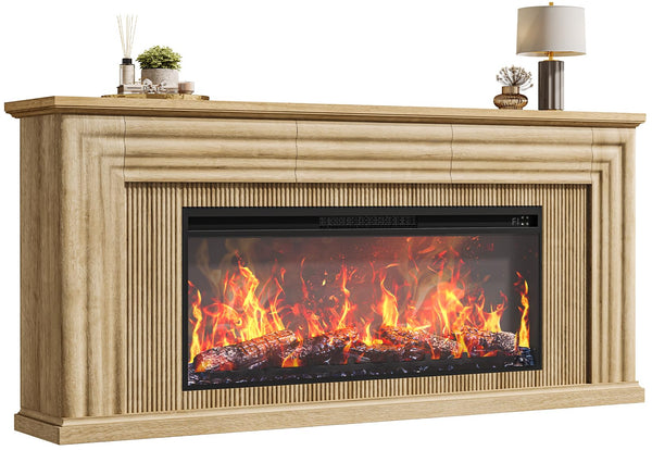 70" Fireplace TV Stand with 42" Electric Fireplace