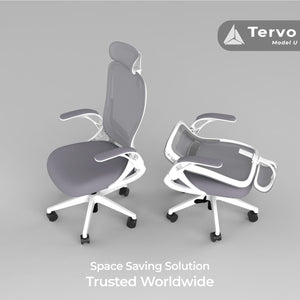 Foldable Ergonomic Mesh Office Chair with Flip-Up Arms