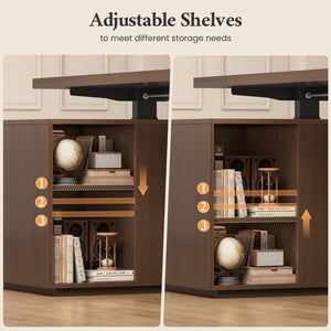 Electric Standing Desk with Dual-Side Storage & Power Outlets
