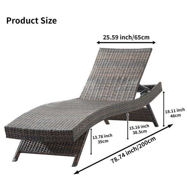 Outdoor Wicker Chaise Lounge Chair