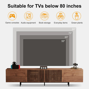 94.48" Mid-Century Modern Walnut TV Stand