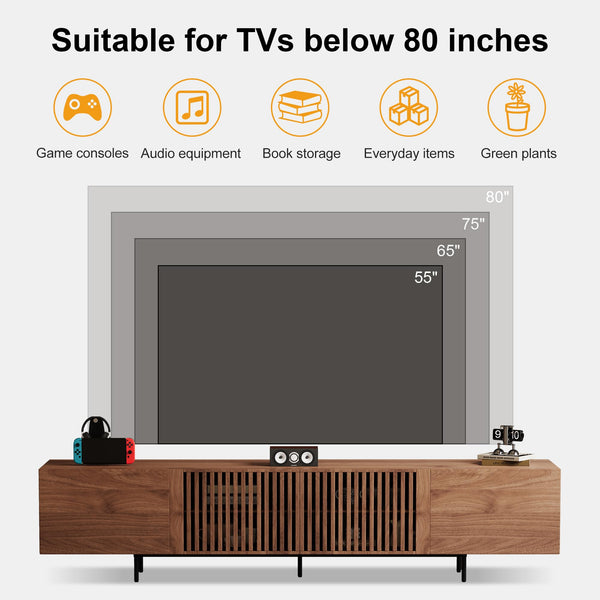 94.48" Mid-Century Modern Walnut TV Stand