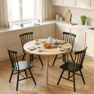 Spindle Back Dining Chairs Set of 4, Black
