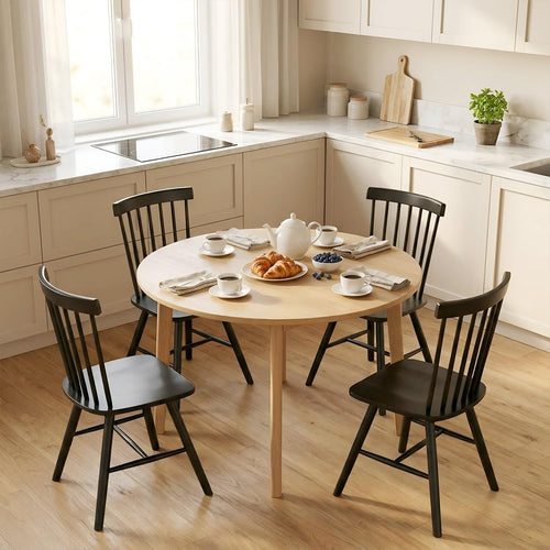 Spindle Back Dining Chairs Set of 4, Black