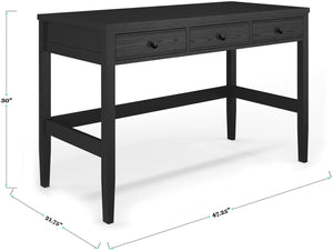 Home Office Desk with 3 Drawers and Tapered Legs