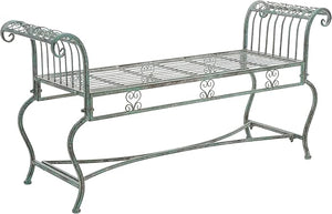 Iron Garden Bench – Antique Scrollwork, 2-Person Outdoor Seat