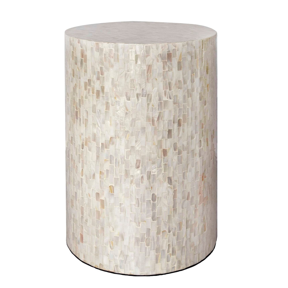 Mother of Pearl Cylinder Drum End Table