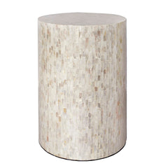 Mother of Pearl Cylinder Drum End Table