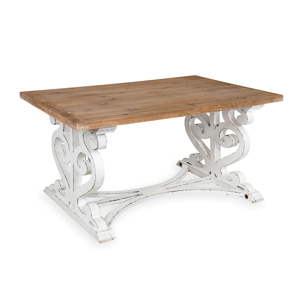 Rustic Carved Wood Coffee Table