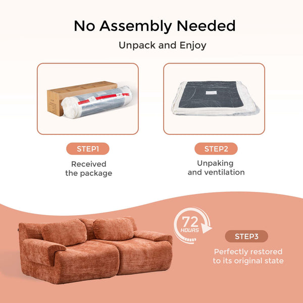 Modular Cloud Sofa Sectional – Chenille Boneless Couch, No Assembly