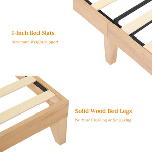 Rattan Platform Bed Frame with LED Lights & Storage