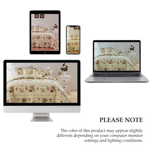 Antique Rose Full/Queen Quilt Set – Ecru