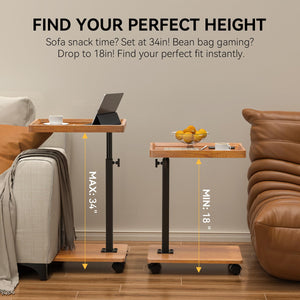C-Shaped Adjustable End Table with Swivel