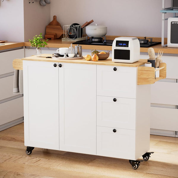 Rolling Kitchen Island with Storage