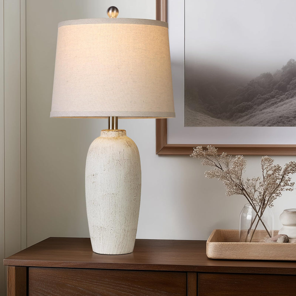 25" Ceramic Jar Table Lamps Set of 2