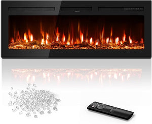 60-Inch Recessed Wall Mount Electric Fireplace