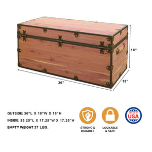 Cedar Storage Chest with Antique Brass Hardware